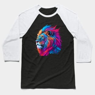Colorful Lion Art Baseball T-Shirt